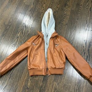 Brown Jacket with built in hoodie and fur inside